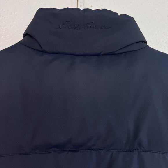 Eddie Bauer Down Vest Mens Large Classic Outdoor Warm Jacket Layer Navy Blue NEW - Picture 6 of 11